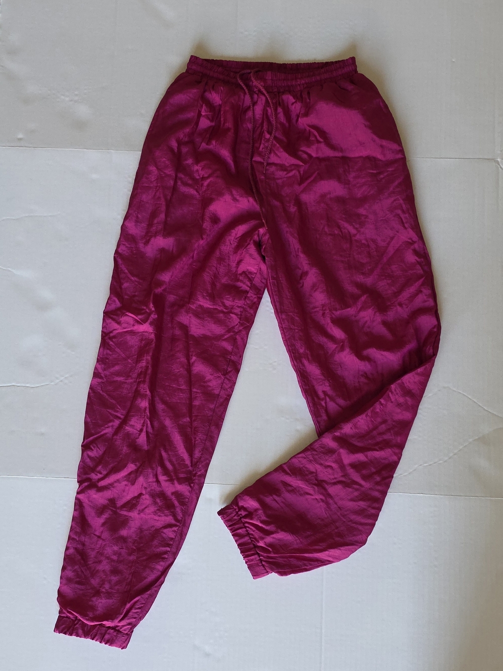 Magenta Women's Track pants Elasctic Waist Retro Baggy fit Streetwear S